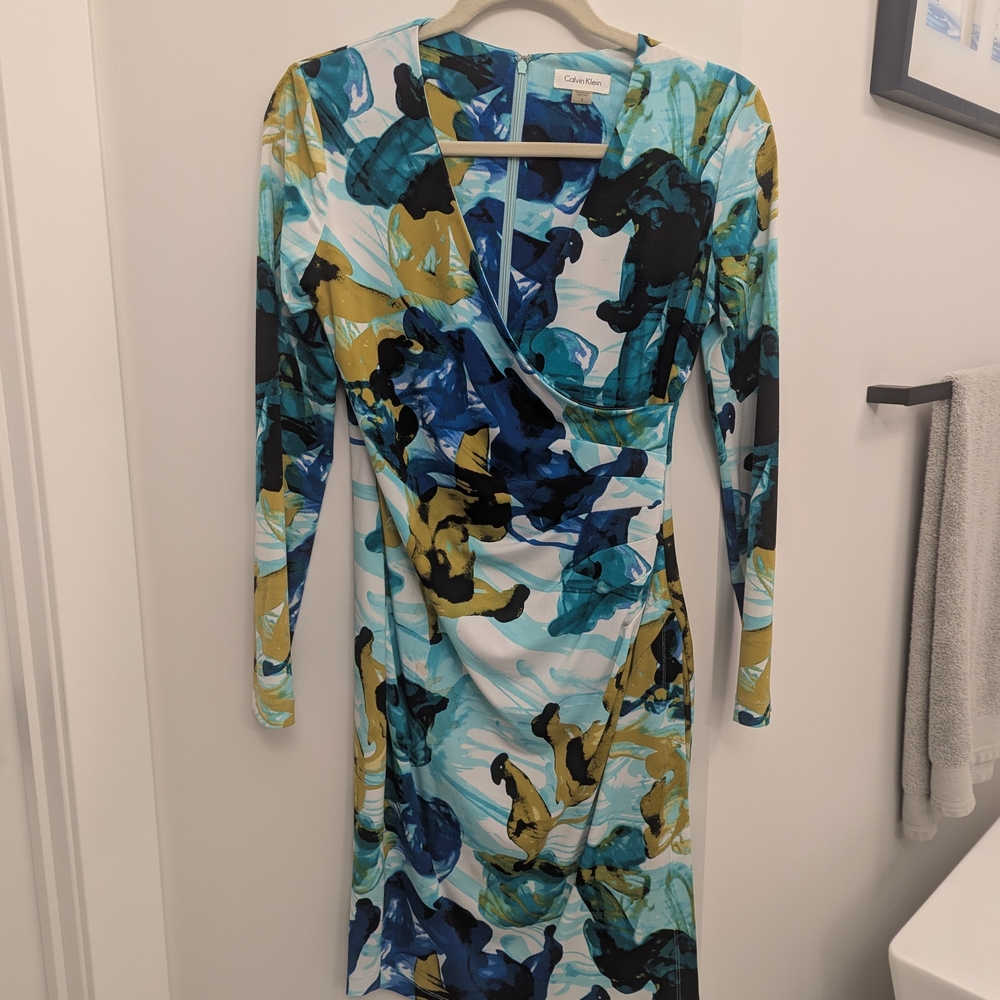 Calvin Klein Multicolor Abstract Print Dress